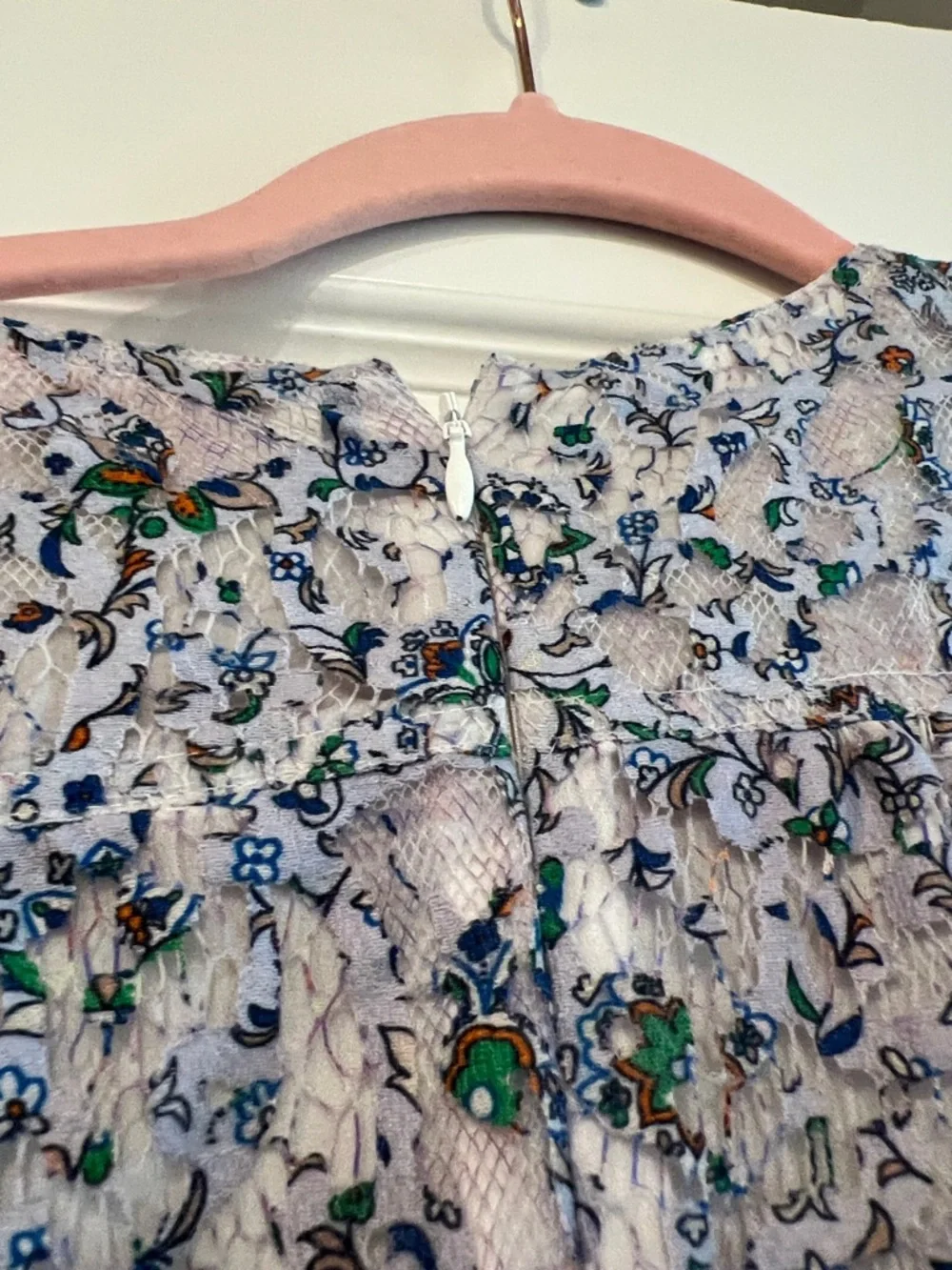 Tory Burch Blue Floral Puff-Sleeve Tunic